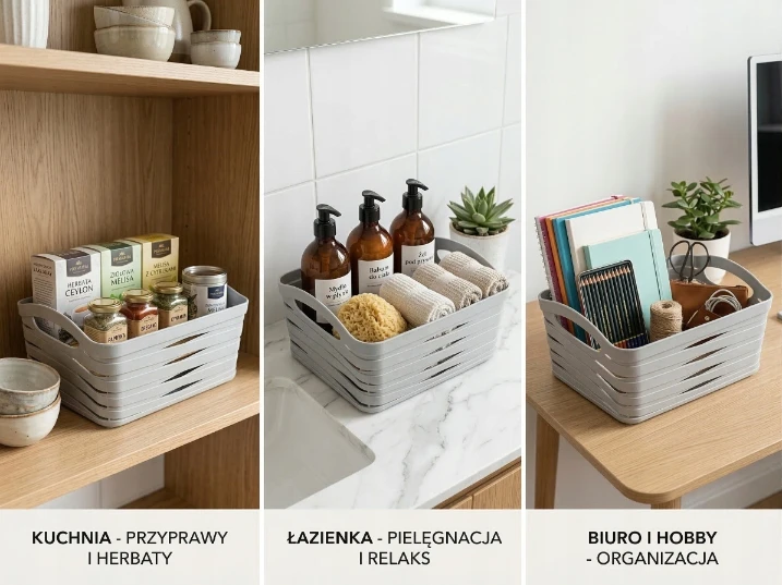 Florina Plastikinis krepšelis Practical Linea 6.6L 26x20x17 cm pilkas smulkiems daiktams
