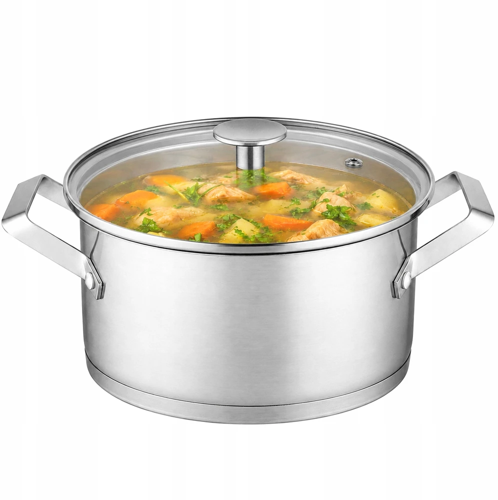 Florina Puodas tradycyjny su dangteliu plieno indukcija gaz sidabrinė 18cm 2,5L Maddox