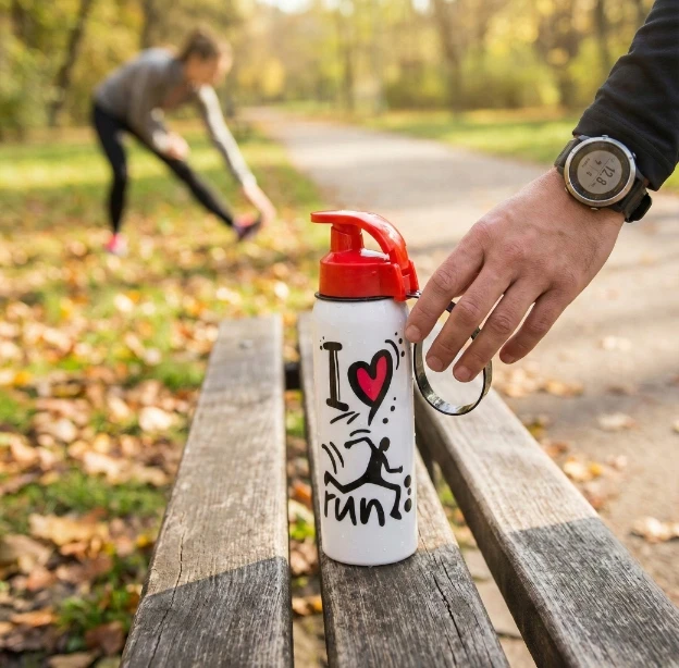 Florina Sport buteliukas 500 ml su vandens laikikliu, dizaino derinys, lengvas