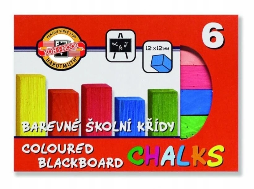 Fluorescencinės lentos kreidos 6 spalvų - Koh-I-Noor