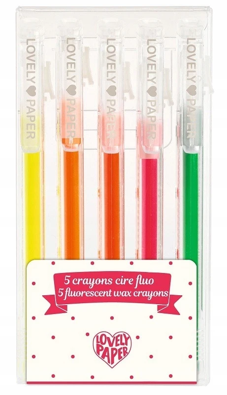 Fluorescencinės spalvos vaško kreidelės (5 vnt.), DJECO DD03791