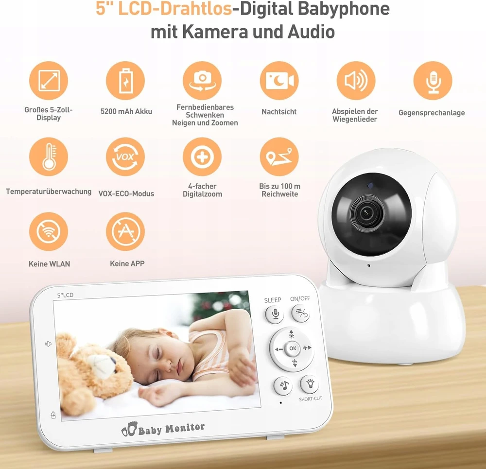 FNITAER 5" ELEKTRONINĖ AUKŠLĖ BE WIFI, 4X ZOOM TRANSLIAVIMO KAMEROS, TERMOMETRAS