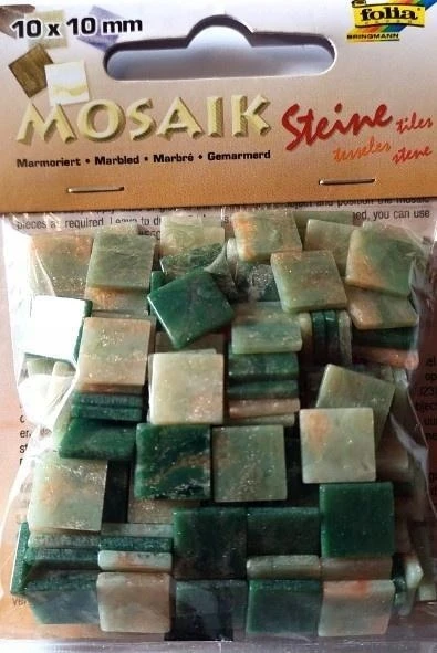 Folia MOZAIKOS MARMURO AKMENYS 10X10MM ŽALI