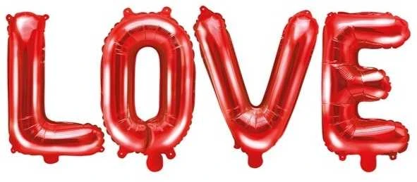 PartyDeco Balionai LOVE raudoni 140x35cm