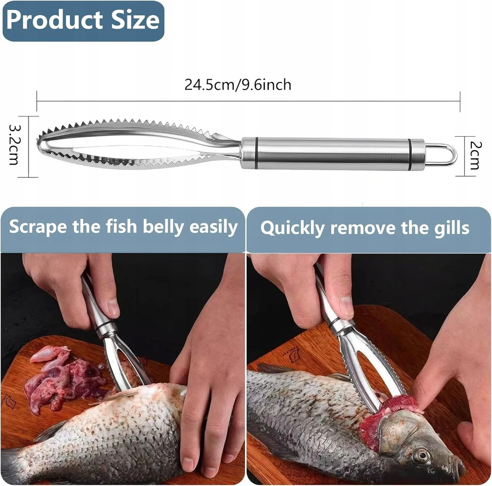 FOR FISH 245 CM NERŪDIJANČIO PLIENO SIDABARAS EFEKTYVUS VALYMAS VIRTUVĖ