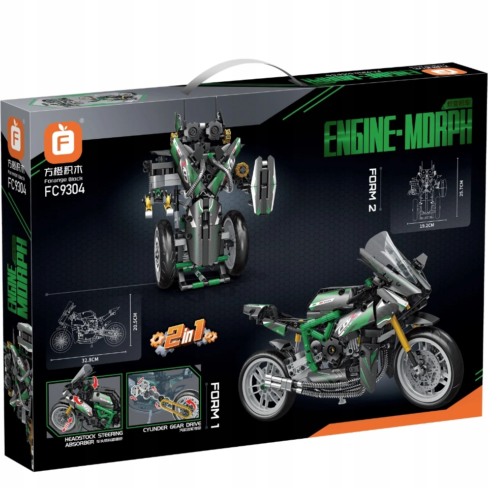 Forange Žalias Sports Motor Construction blokeliai 515 vnt.