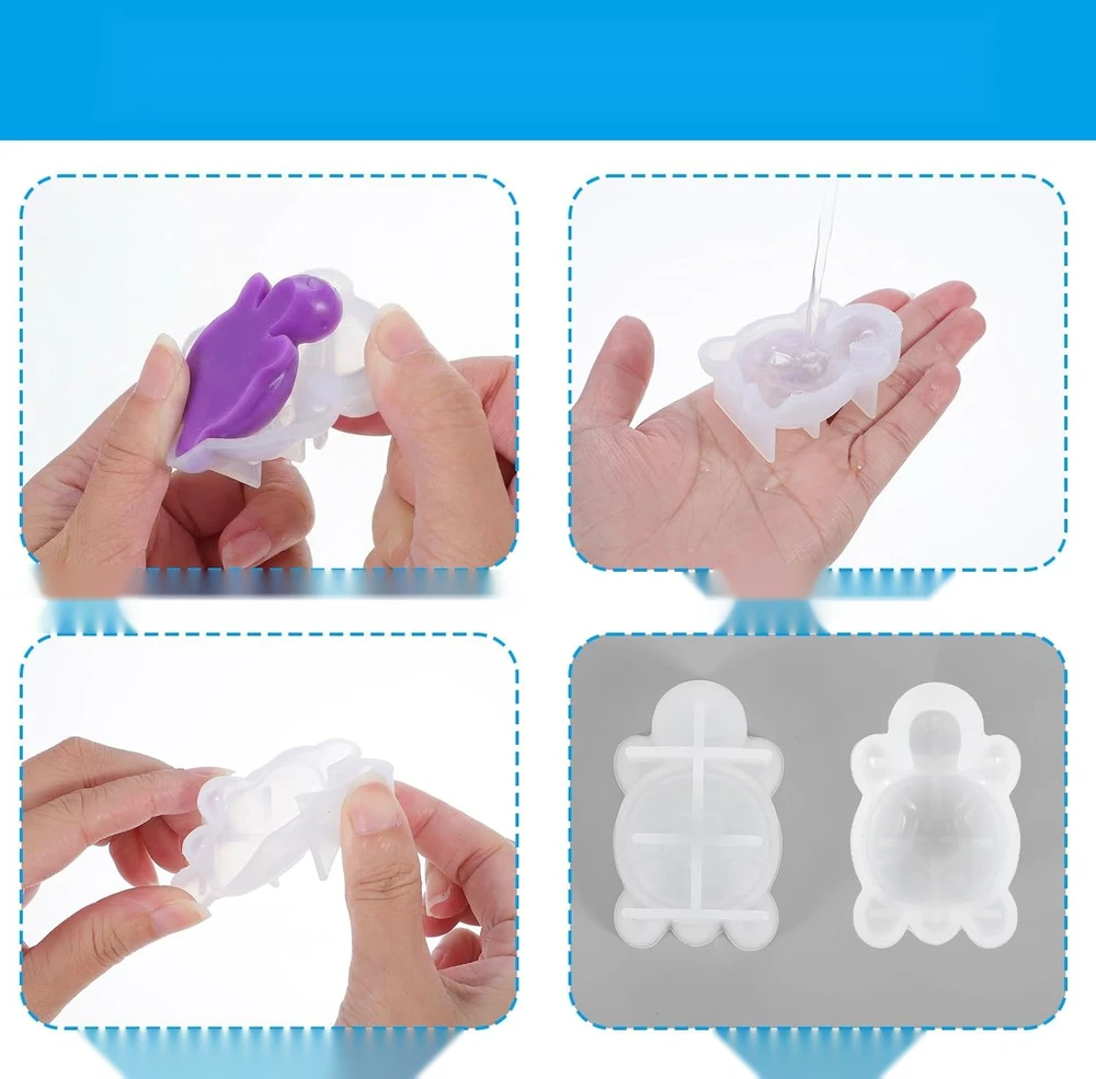 FOREM SILICONE RINKINYS 6 Vnt. MINI VĖŽLIŲ DERVOS LIEJIMAS „Pasidaryk pats“