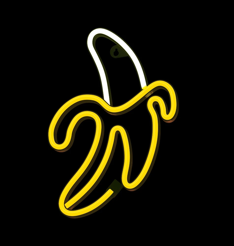 Neoninis LED šviestuvas BANANA baltas geltonas Bat + USB FLNE10 Forever Light