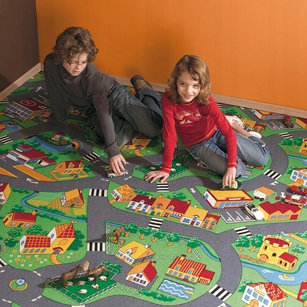 Fortero Dywan Dla Dzieci Mata Dziecięcy Uliczki Little Village Drogi Ulice 200x300