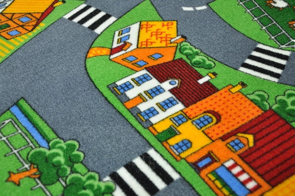 Fortero Dywan Dla Dzieci Mata Dziecięcy Uliczki Little Village Drogi Ulice 200x300