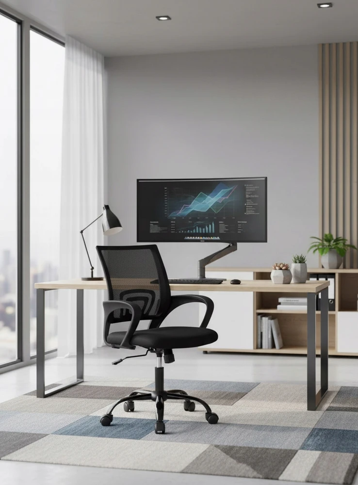 Fotel biurowy GIOSEDIO NFX004 | Obrotowy ergonomiczny su siatki i tkaniny
