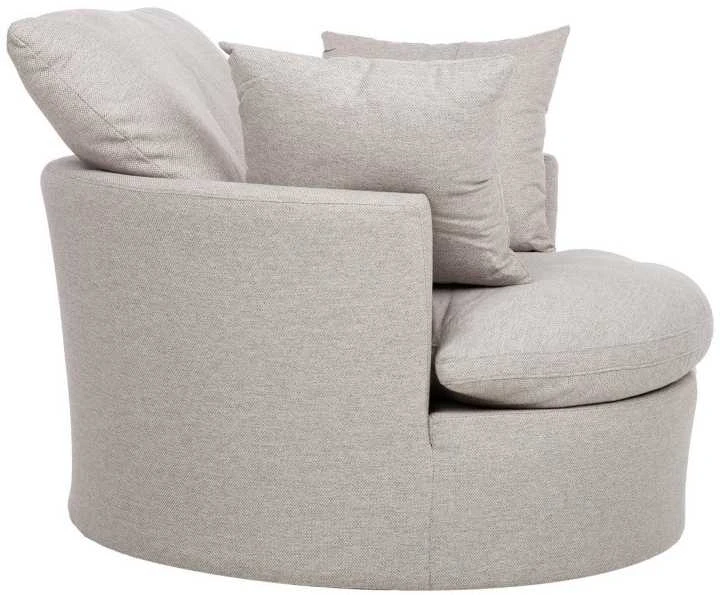 Home4You Fotelis FLUFFY 110x105xH65/86cm Šviesiai pilka