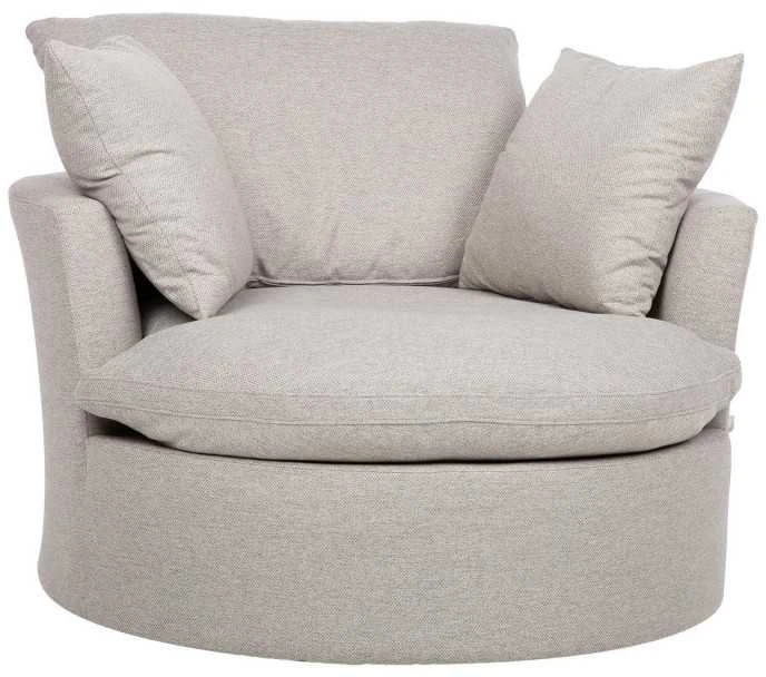 Home4You Fotelis FLUFFY 110x105xH65/86cm Šviesiai pilka