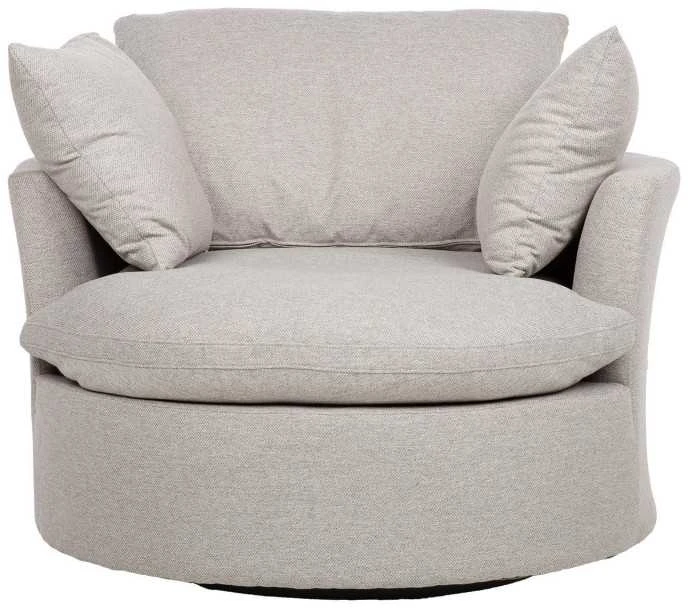 Home4You Fotelis FLUFFY 110x105xH65/86cm Šviesiai pilka