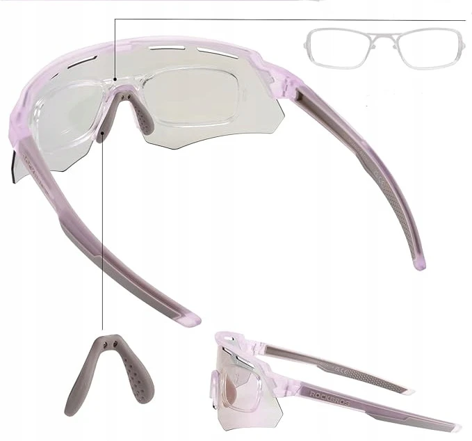 Fotochrominiai dviračių akiniai Myopia Rockbros Sp246-1 violetiniai