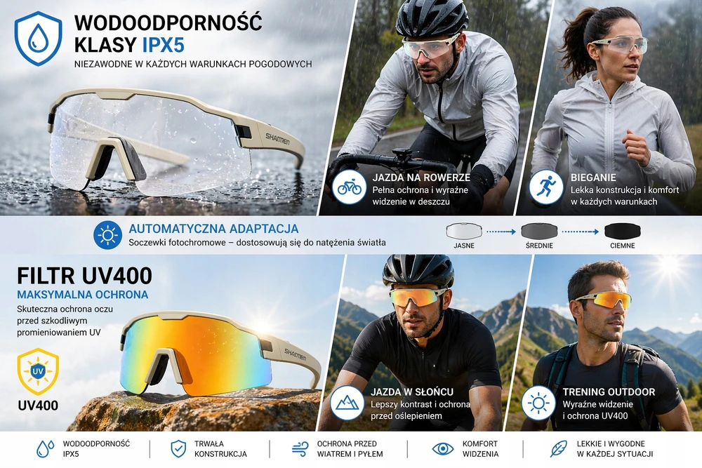 Fotochrominiai sportiniai akiniai įmontuoti Bluetooth kaulo ausinės Shanren