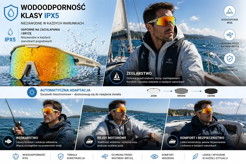 Fotochrominiai sportiniai akiniai įmontuoti Bluetooth kaulo ausinės Shanren