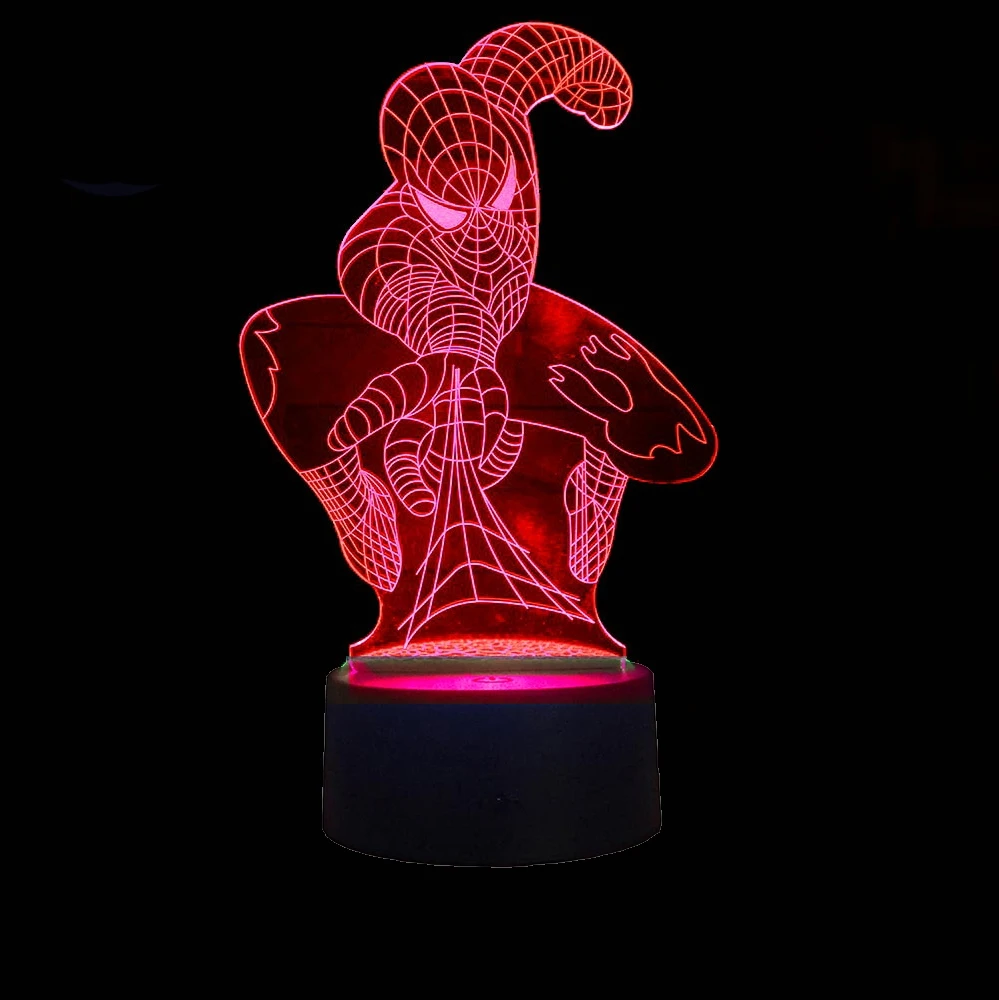 Fotorob 3D LED stalinės lempos spalvų nuotolinio valdymo pultelis Spider-Man H3 projektorius