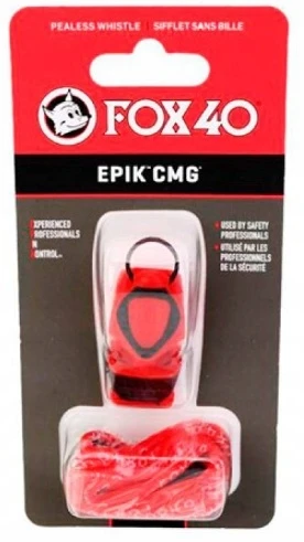 Švilpukas Fox 40 Epik CMG raudonas su virvele, 8803-0108