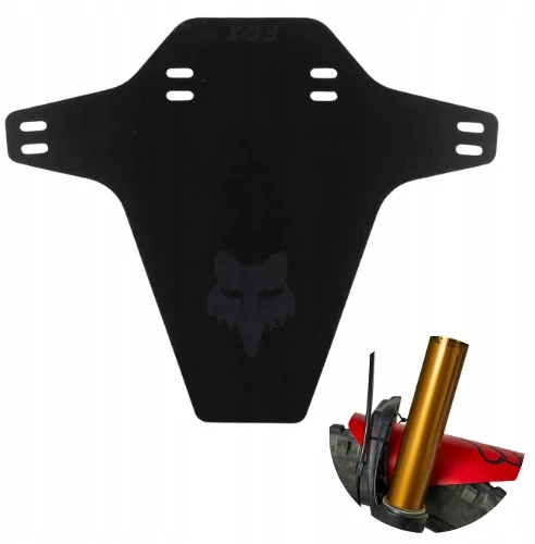 „Fox Mud Guard“ dviračio priekinis sparnas, juodas, skirtas amortizatoriui