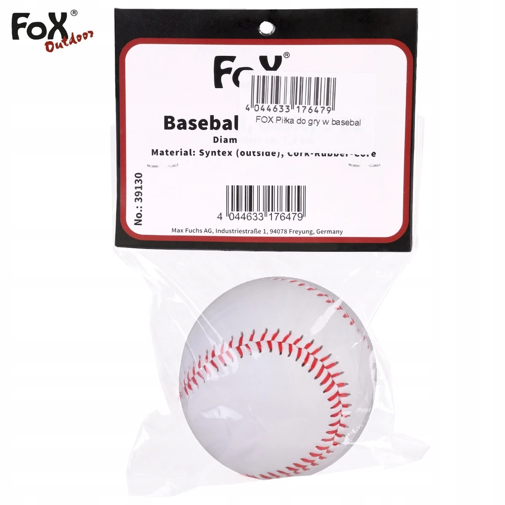 Fox Outdoor Beisbolo kamuolys, Baseball Basic 5 OZ, 7,3 cm, baltas
