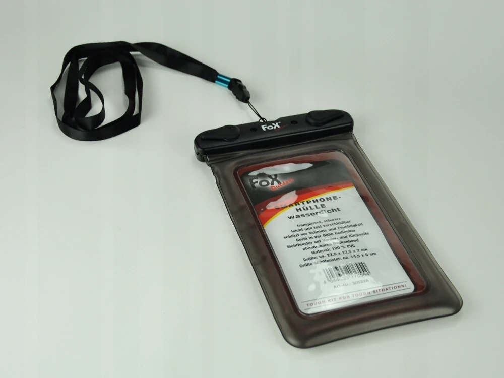 Fox Outdoor Vandeniui atsparus dėklas telefonui FoxOudoor, juodas