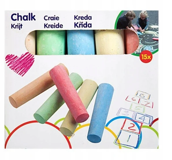 Free Easy Kreda Chodnikowa Gruba Kolorowa 15szt dzla dzieci Rinkinys a778 *