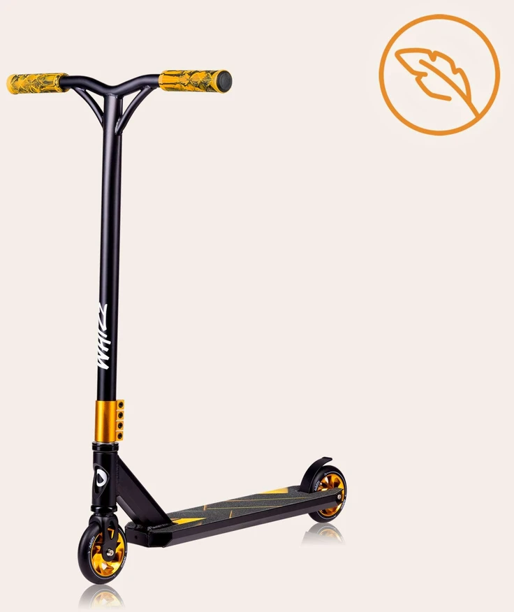 Lionelo triukinis paspirtukas, aliuminis, ABEC-9 guoliai, 110 mm ratai, iki 100 kg, LO-WHIZZ Juodas CARBON Geltonas