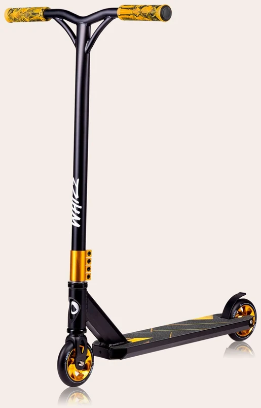 Lionelo triukinis paspirtukas, aliuminis, ABEC-9 guoliai, 110 mm ratai, iki 100 kg, LO-WHIZZ Juodas CARBON Geltonas