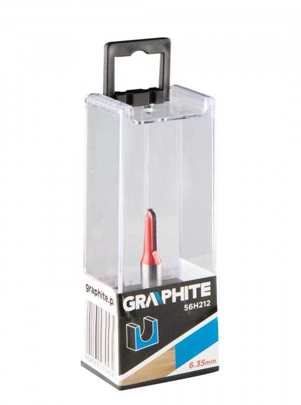 Frezavimo antgalis GRAPHITE 56H212: U formos griovelis, ilgas, HM, 6,35 x 15,5 mm, kotas 8 mm