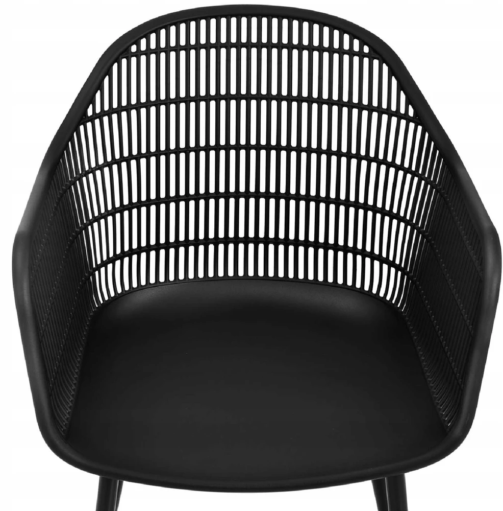Fromm & Starck Ažūrinė kaušinė kėdė namams, restoranui, iki 150 kg, 2 vnt. juodas