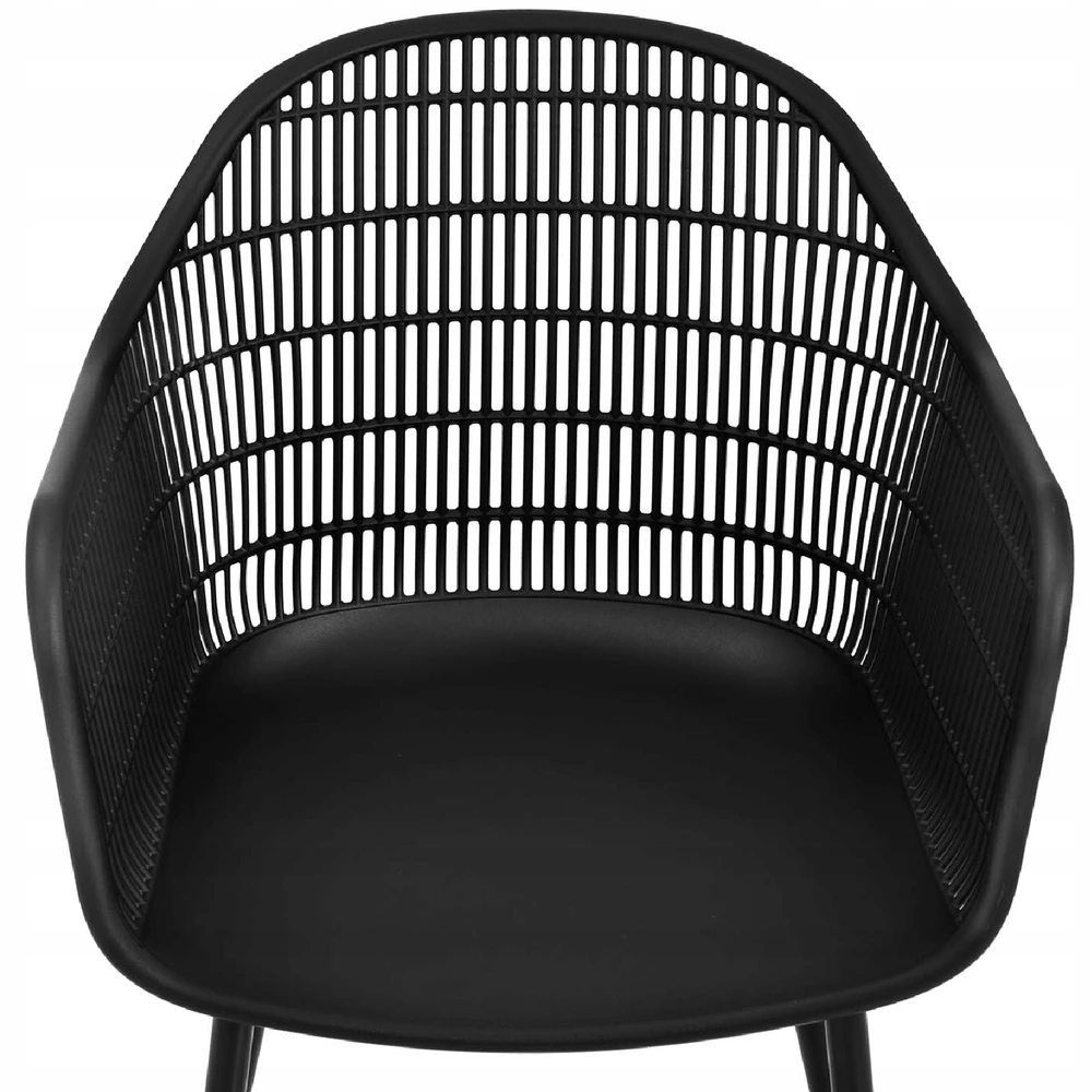 Fromm & Starck Ažūrinė kaušinė kėdė namams, restoranui, iki 150 kg, 2 vnt. juodas
