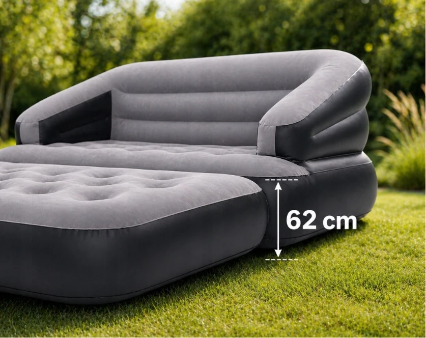 Froyak PRIEMONĖS ČIUŽINIS 2-vietis 2in1 Namų sodui 198x138x62cm DIDELI ATLAIDUOJAMOJI SOFA