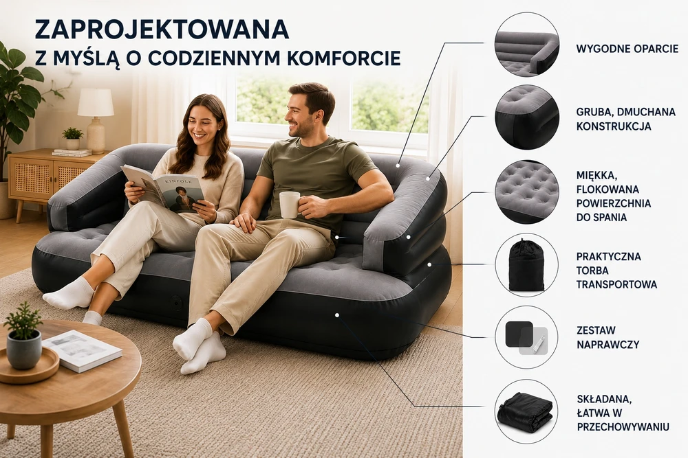 Froyak PRIEMONĖS ČIUŽINIS 2-vietis 2in1 Namų sodui 198x138x62cm DIDELI ATLAIDUOJAMOJI SOFA