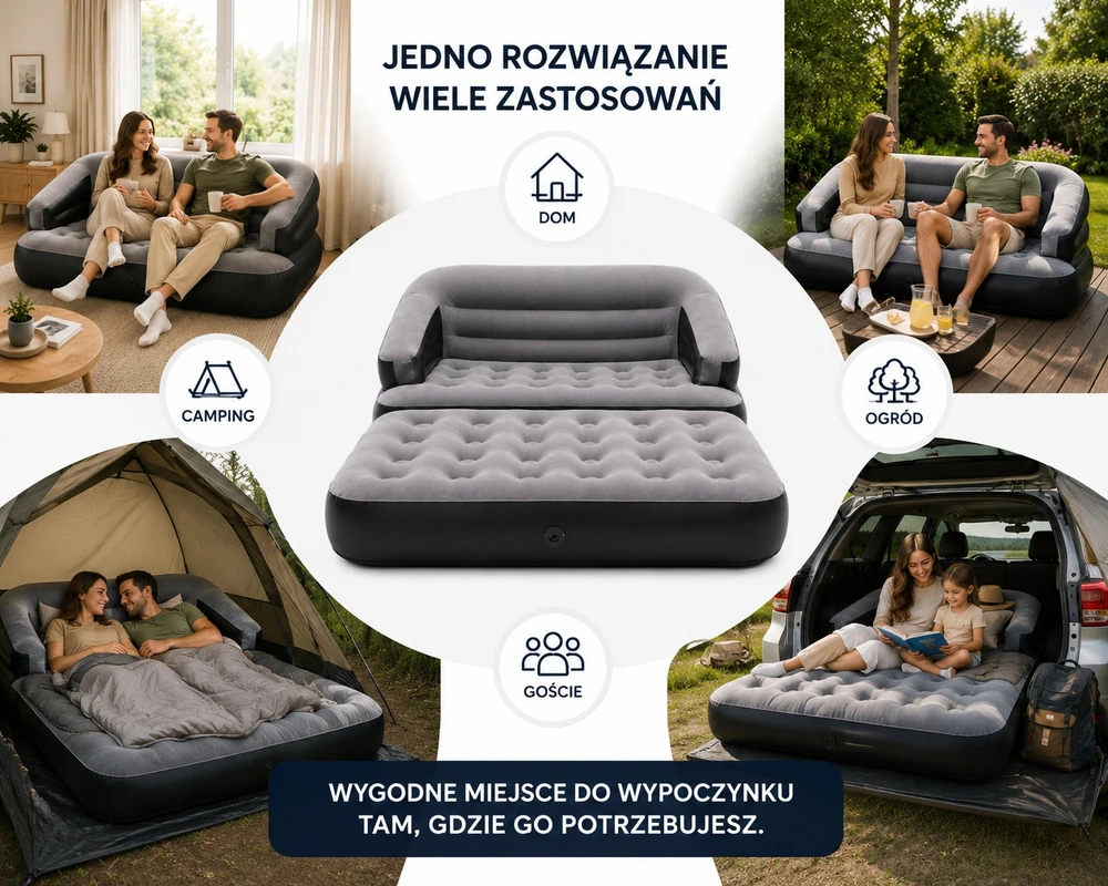 Froyak PRIEMONĖS ČIUŽINIS 2-vietis 2in1 Namų sodui 198x138x62cm DIDELI ATLAIDUOJAMOJI SOFA