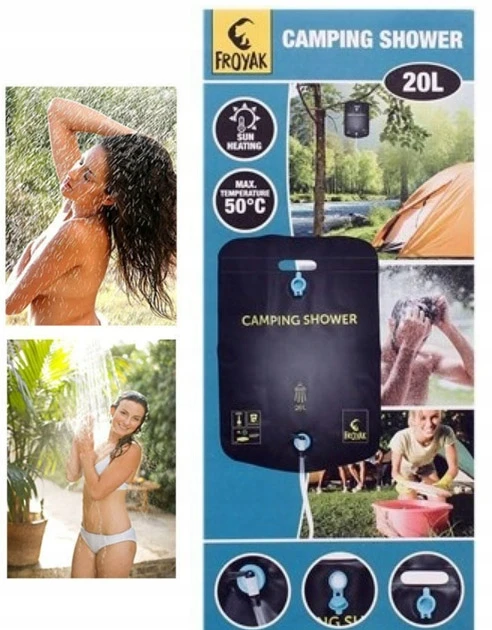 Froyak Turistinis pakabinamas saulės dušas, 20 l