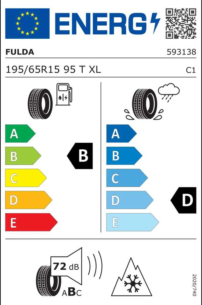 195/65R15 KRISTALL MONTERO 3 MS 95T XL FULDA