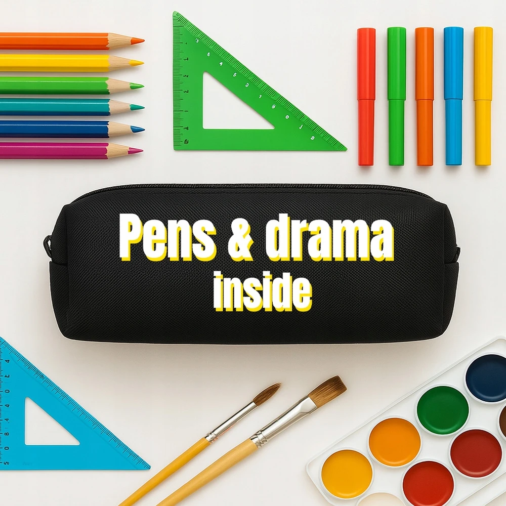 Funandstyle Talpyklė "pens & Drama Inside" - mokyklai ir studijoms
