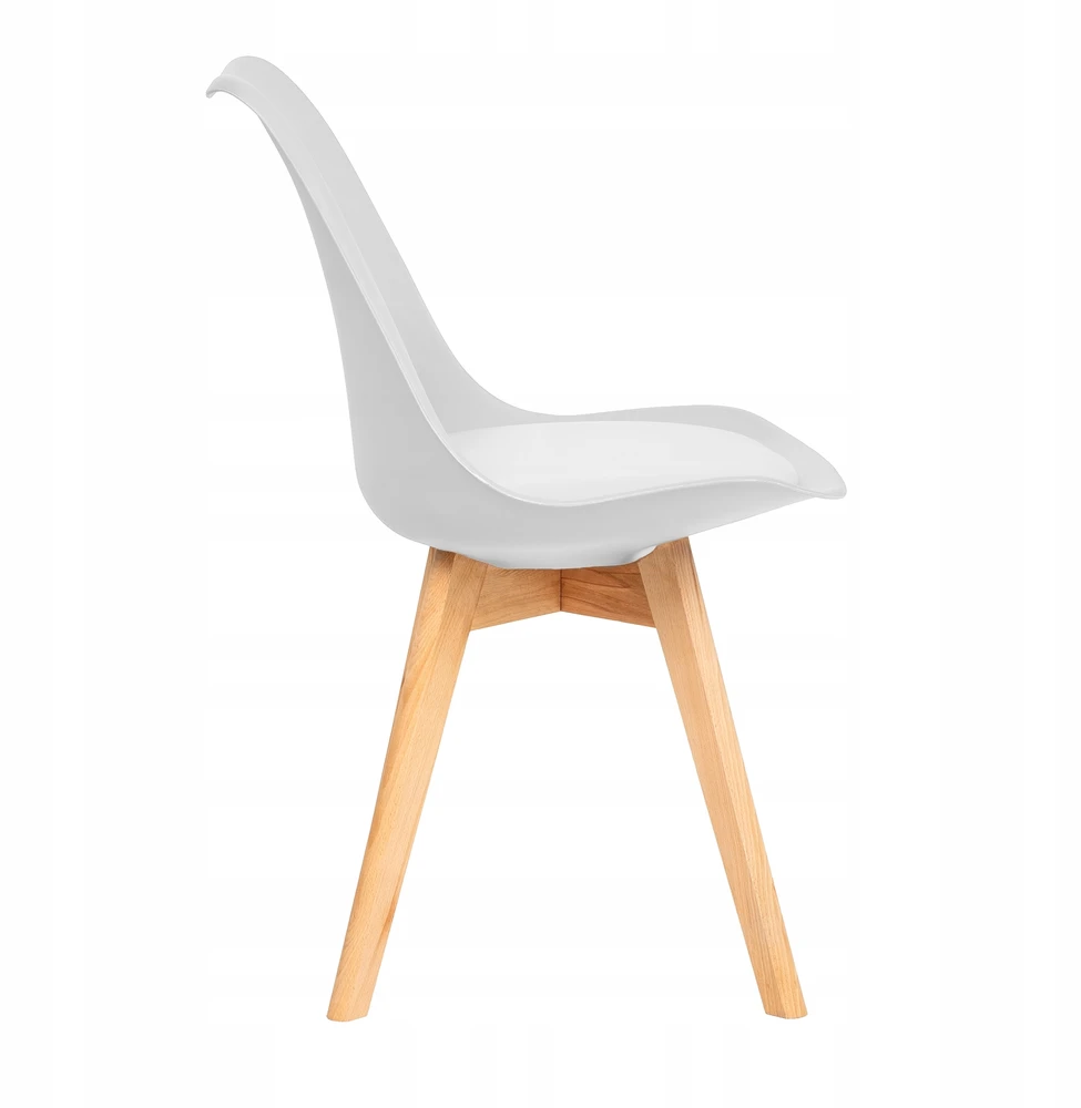 FURNIFY BJÖRN | Skandinaviška kėdė svetainei, valgomajam, biurui, BALTAI su čiaupu.