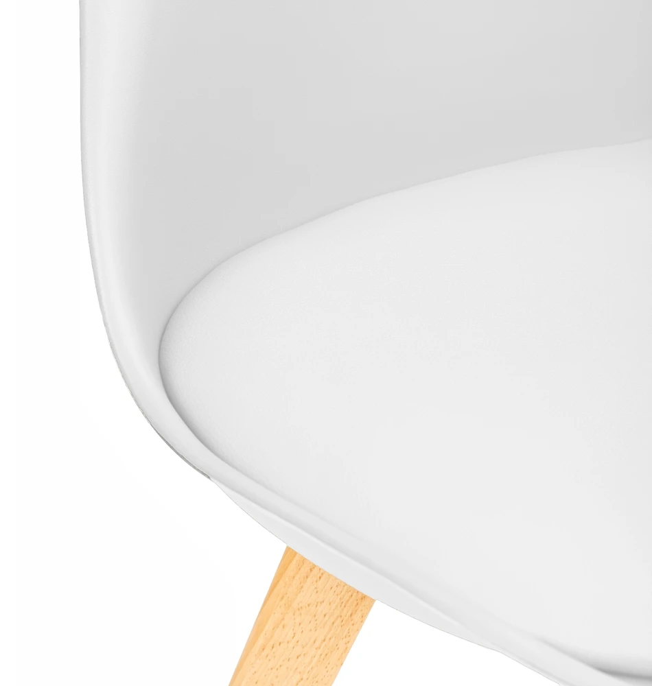 FURNIFY BJÖRN | Skandinaviška kėdė svetainei, valgomajam, biurui, BALTAI su čiaupu.