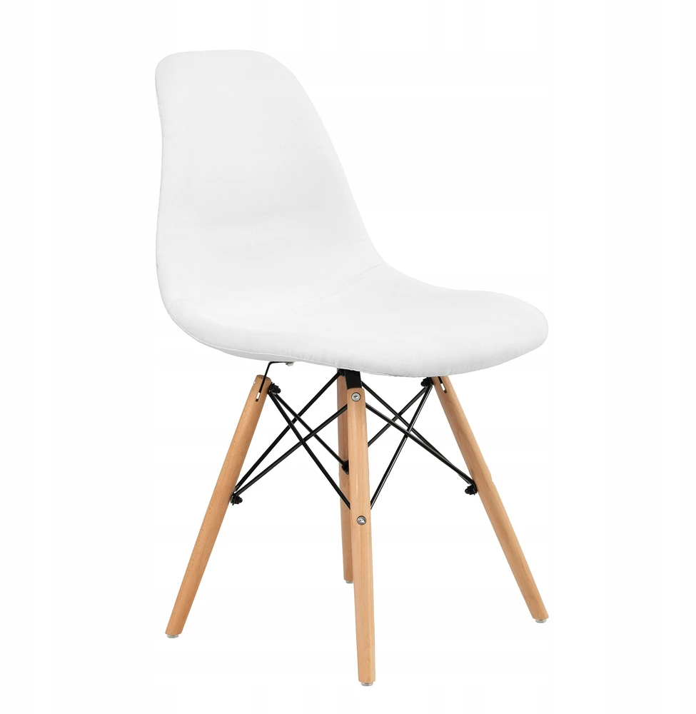 FURNIFY | EIRA kėdė, 2 vnt., apmušta medinėmis kojelėmis | Baltas