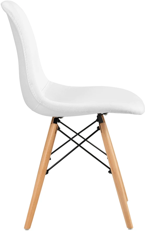 FURNIFY | EIRA kėdė, 4 vnt., apmušta medinėmis kojelėmis | Baltas