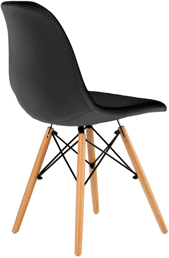 FURNIFY | EIRA kėdė, 6 vnt., apmušta medinėmis kojelėmis | Juoda