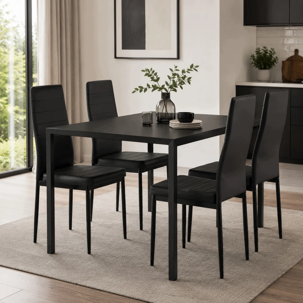 FURNIFY | HYGGE kėdė iš eko odos | Valgomajam, virtuvei | Metalinės kojos