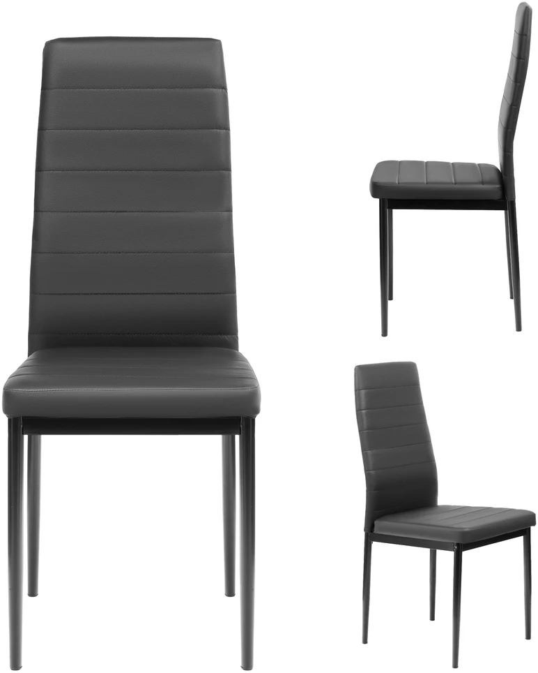 FURNIFY | HYGGE kėdė iš eko odos | Valgomajam, virtuvei | Metalinės kojos