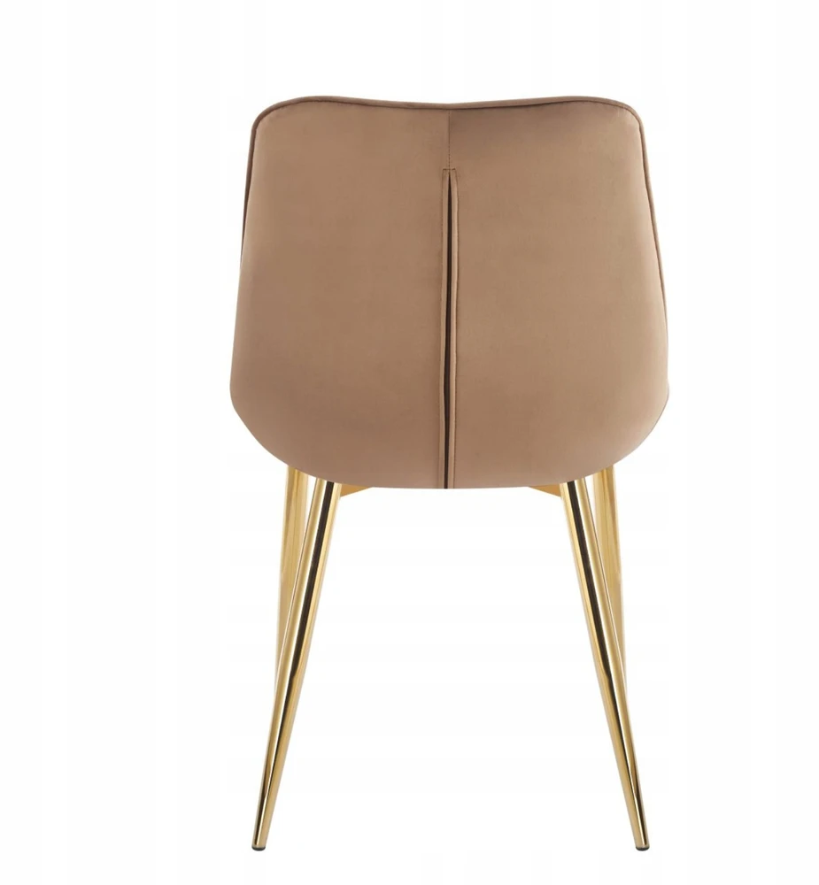 Furnitex Glamour Veliūrinė kėdė su auksinėmis kojomis Velvet Riviera 24 Cappuccino CHIC