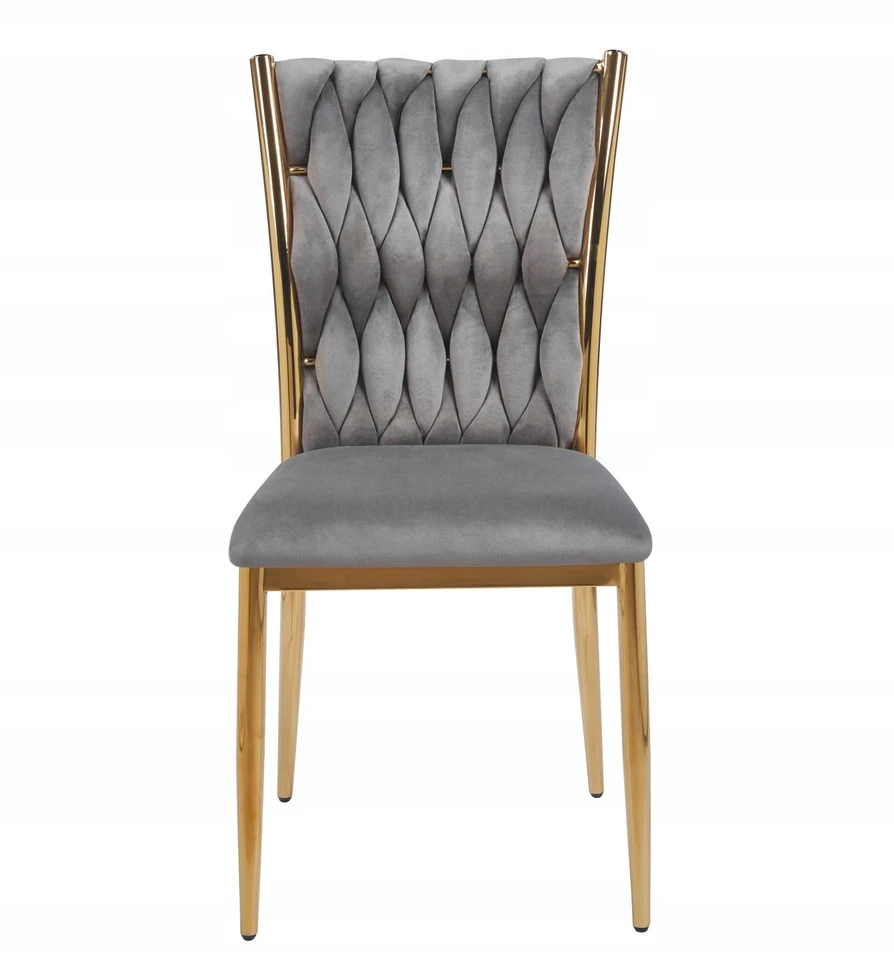 Furnitex GLAMOUR VELVET APVALŠTAS INTERPRECTED KĖDĖ PILKA / GOLD K37-FX