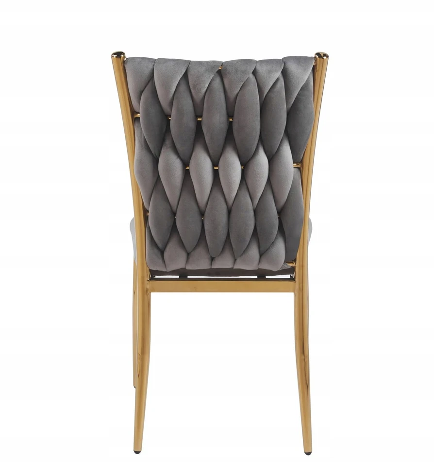 Furnitex GLAMOUR VELVET APVALŠTAS INTERPRECTED KĖDĖ PILKA / GOLD K37-FX