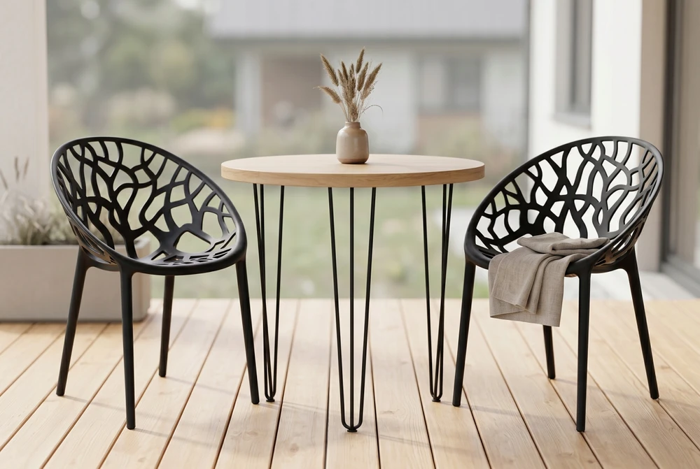 Furnitex JUODA AKŪRINĖ SODO KĖDĖ, APSAUGA nuo UV spindulių K16-FX ŠVIESA STYLING