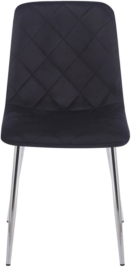 Furnitex Juodas AKSOMINAS MINŠTA KĖDĖ ANT SIDABARINIŲ KOJŲ K6-FX (S) GLAMOUR